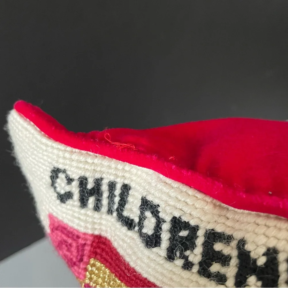 "A Mother Holds Her Children's Hands" Needlepoint Pillow - Picture 11 of 12